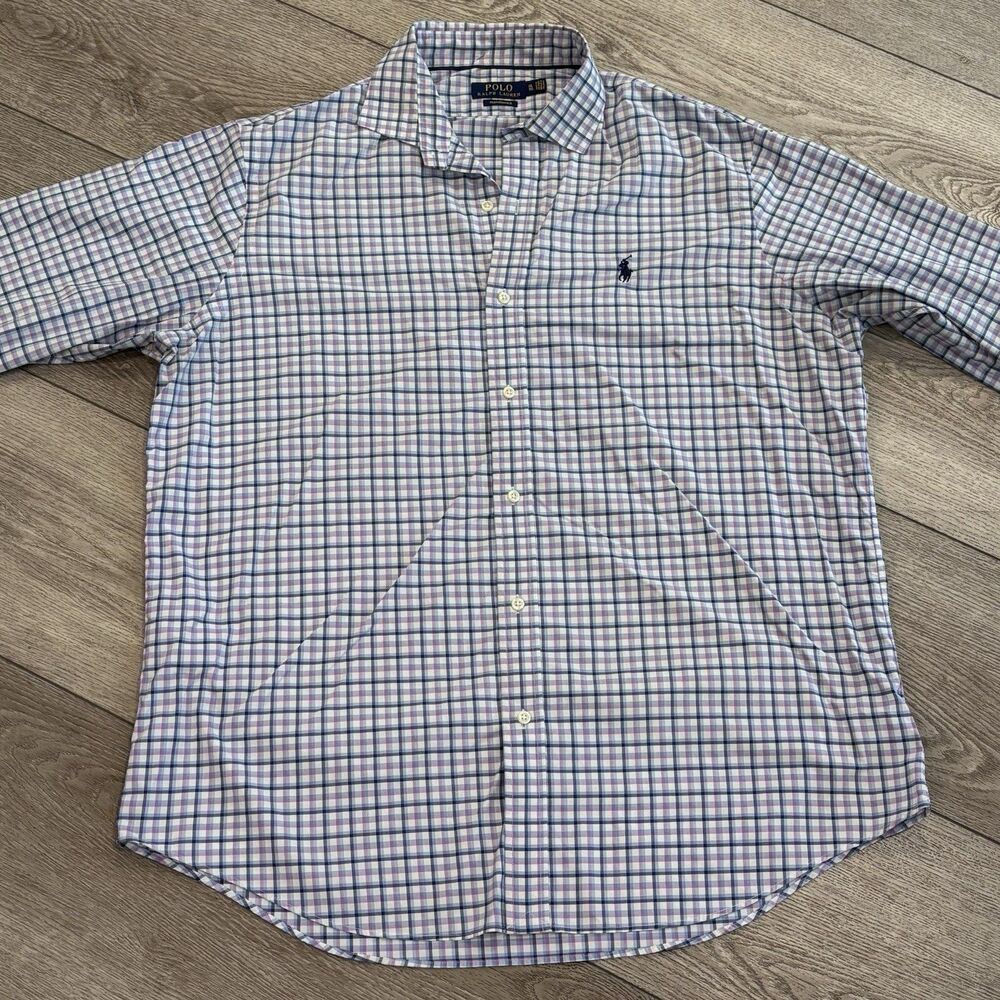 Polo Ralph‎ Lauren Shirt Mens XL Plaid Performance Classic Fit Button Up Casual